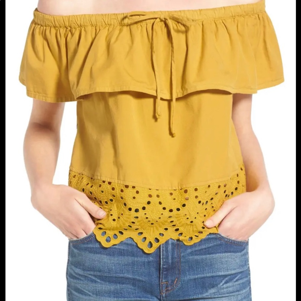 Madewell BalconyEyelet Off the Shoulder Top-Medium